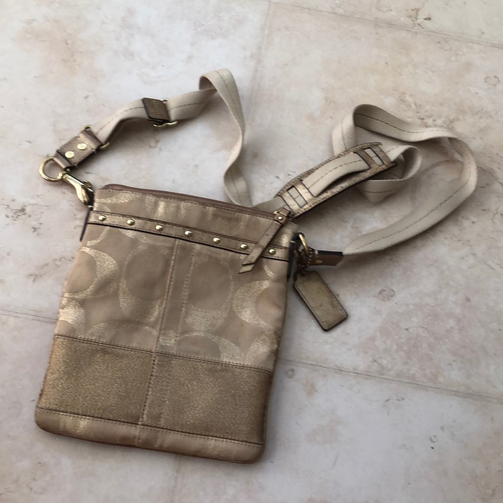 Gold Coach Crossbody Bag
